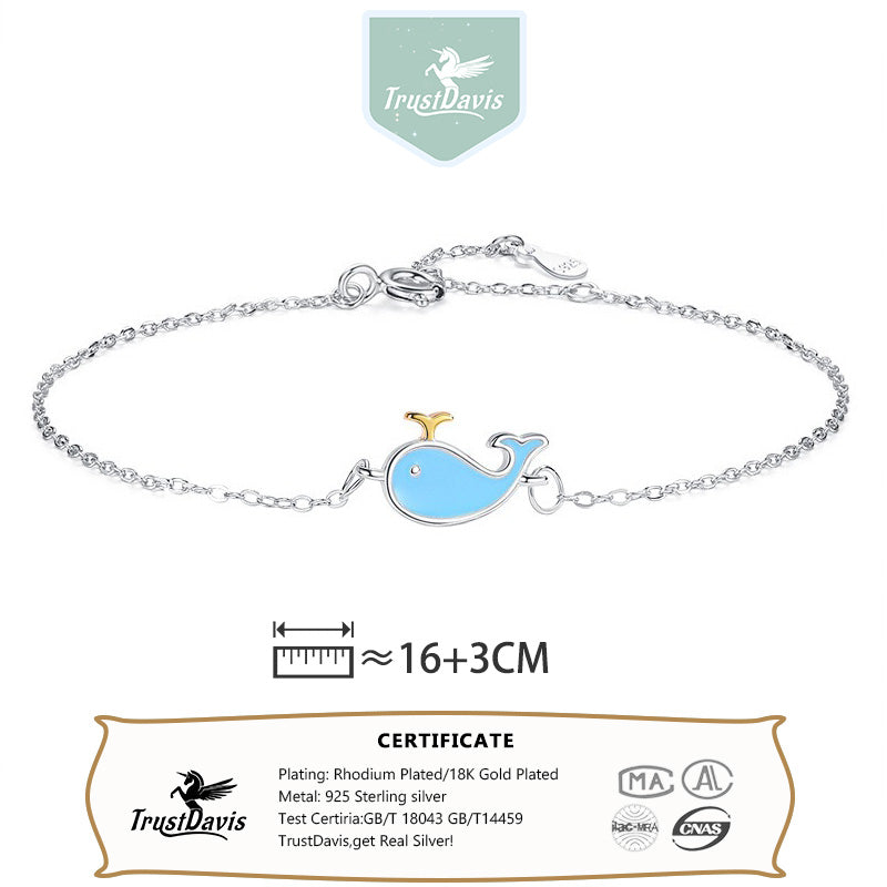 Simple Sweet Whale Bracelet for Women Girls Jewelry Gift DS4322