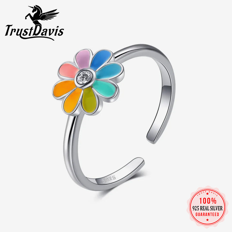 Cute Colour Flower Ring Earring Bracelet Necklace DK004