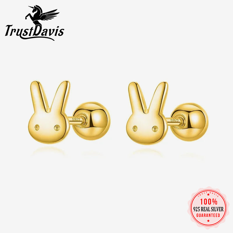 Fashion Sweet Animal Rabbit Screw Stud Earrings DA2628