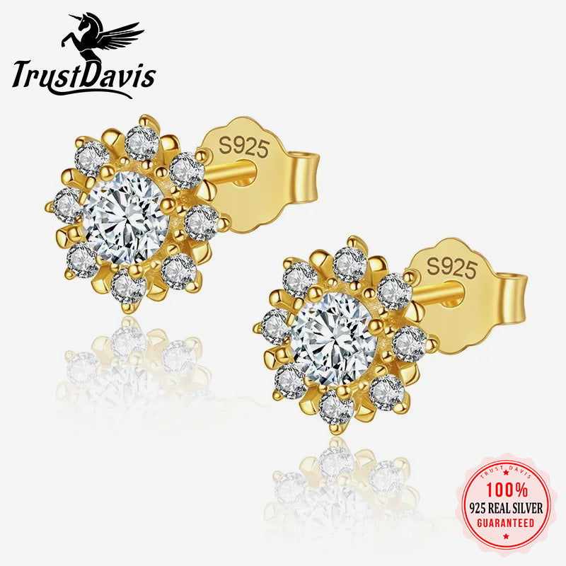 14k Gold Sun Stud Earring L142