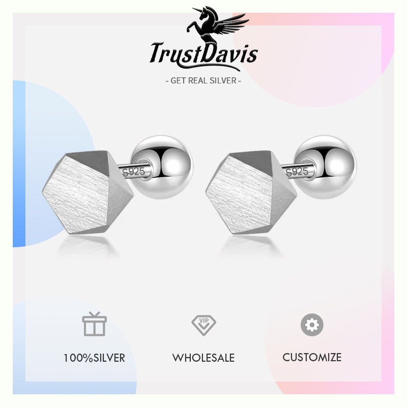 Fashion Geometric Hexagon Screw Stud Earrings DA2229