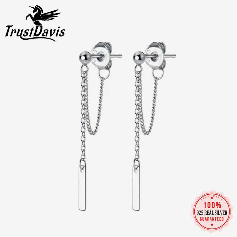 Geometric Linked Stick Chain Stud Earrings DS1434