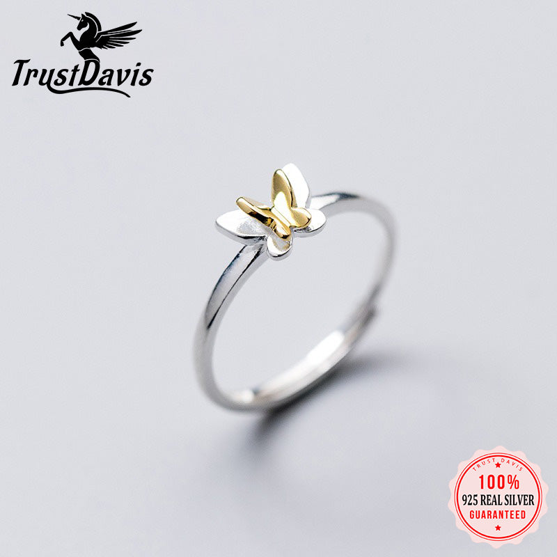 Fashionable Simple Butterfly Adjustable Ring for Women Girls Jewelry Gift DS4319