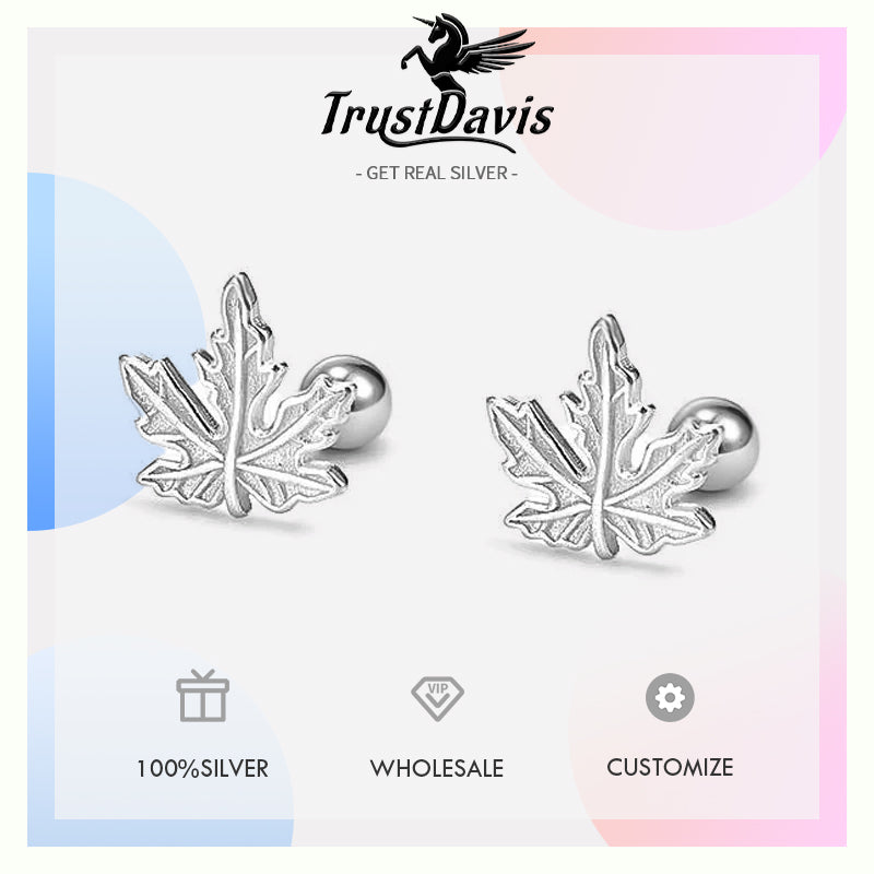 Minimalist Fashion Casual Leaves Plant Stud Earrings Women Wedding Party Fine Jewelry DS3963