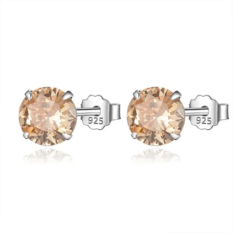 Sweet Round Zircon Colorful Earrings DS4084