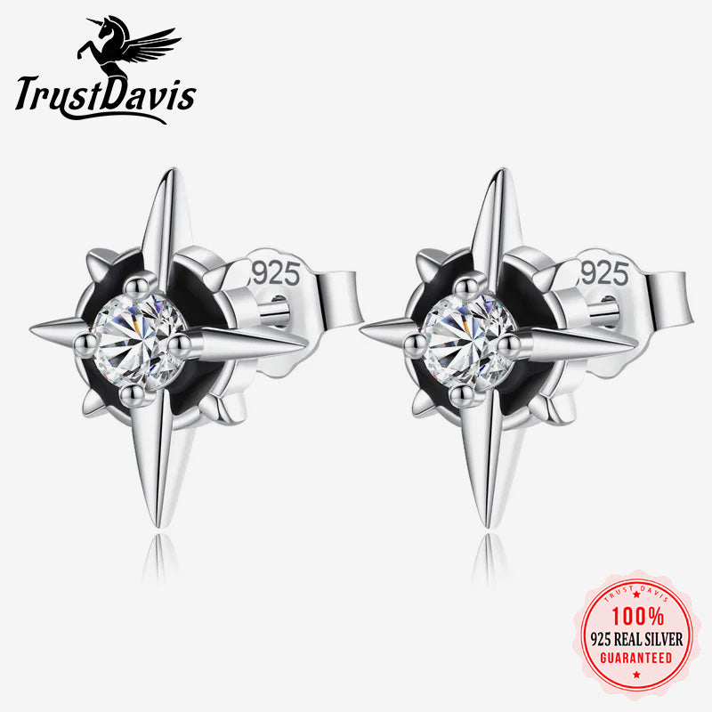 Fashion Sweet Star Black CZ Stud Earrings DA2528